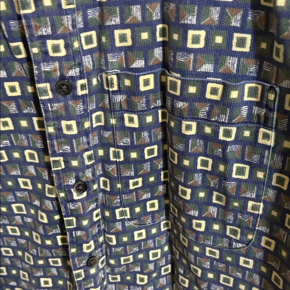 Croft & Barrow Men's Blue Geometric Casual Shirt